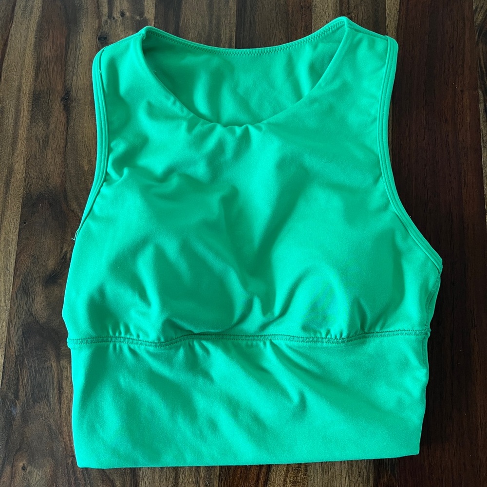 All in Motion workout crop top race back tank top Kelly green Women's XS
